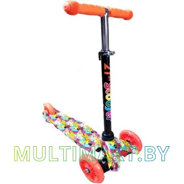 Самокат 21st Scooter Mini ORG 038Z2 оранжевый, прозрачные колёса